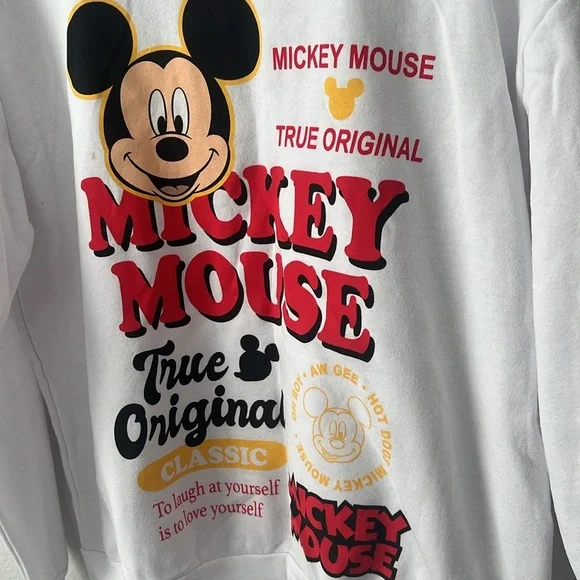 Disney Mickey Mouse White Sweatshirt - Juniors XXL 19 - Picture 3 of 6